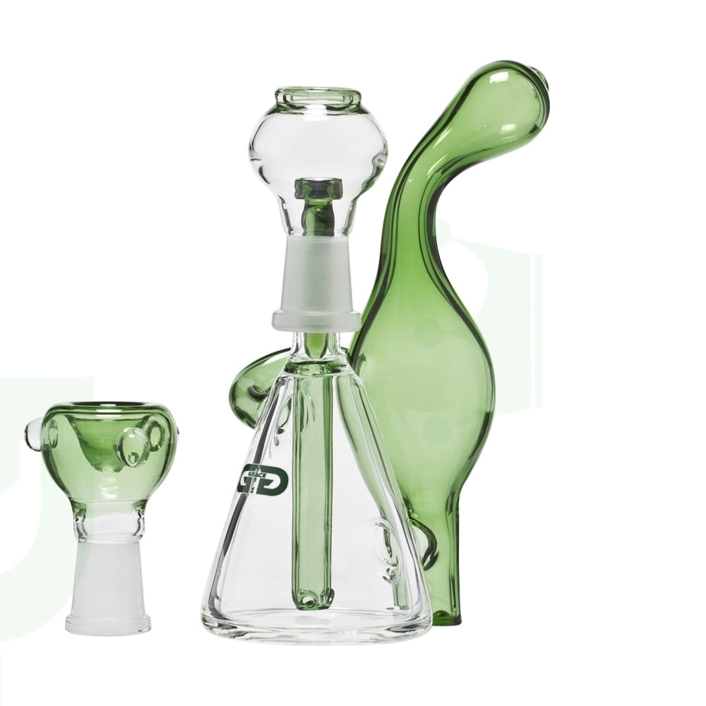 Бонг-бабблер Grace Glass Mini Bubbler Green XS