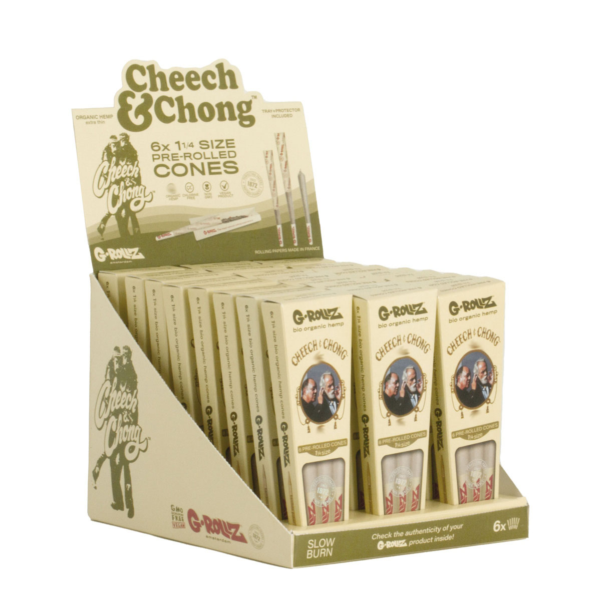 Конусы G-Rollz Cheech & Chong Organic Hemp Extra Thin 1¼